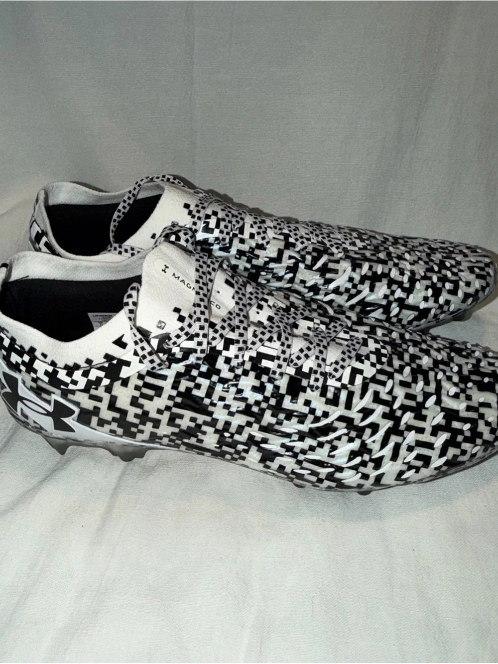 Under Armour Black & White Pixel Camo Soccer Cleats